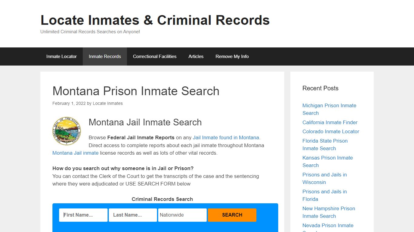 Montana Prison Inmate Search – Locate Inmates & Criminal ...